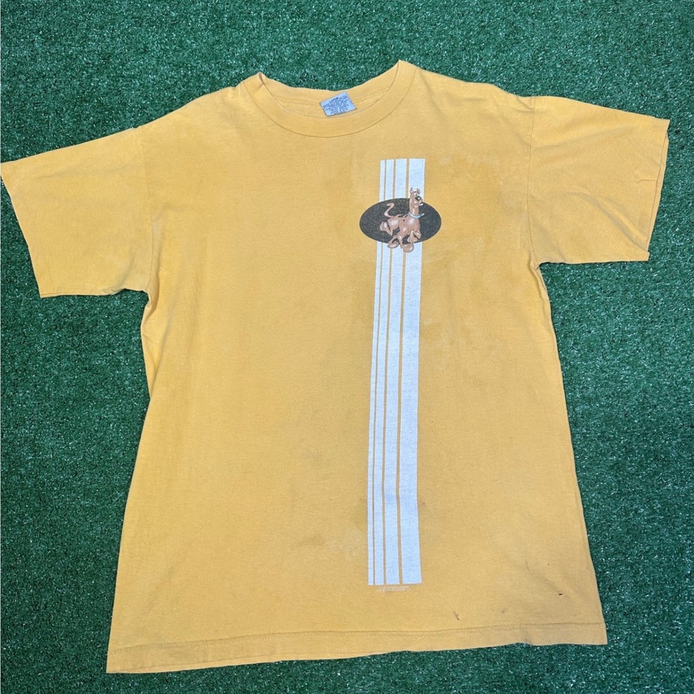 RARE Vintage 90s Scooby-Doo T Shirt Mens Large Yellow Stanley Desantis
